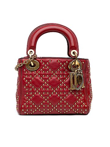 Dior Mini Lambskin Cannage Studded Supple Lady Dior (view 1)