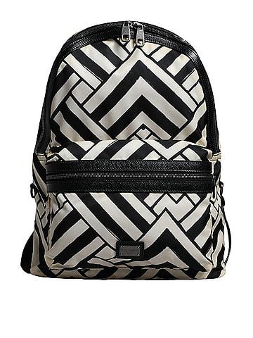 Dolce & Gabbana Basic Black White Nylon Leather Travel Back Pack Women's Bag (view 1)