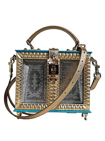 Dolce & Gabbana Basic Multicolor Wood Leather Clutch Shoulder Women's Bag (view 1)