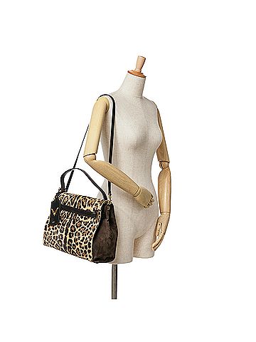 Valentino Medium Ponyhair My Rockstud Satchel (view 2)