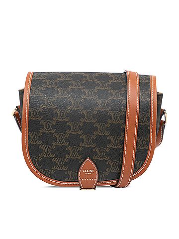 Céline Medium Triomphe Coated Canvas Folco Crossbody (view 1)