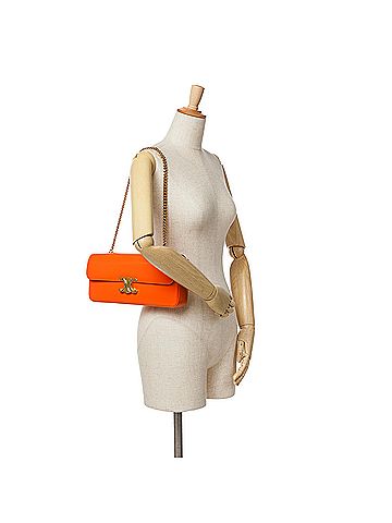 Céline Triomphe Calfskin Cuir Chain Shoulder Bag (view 2)