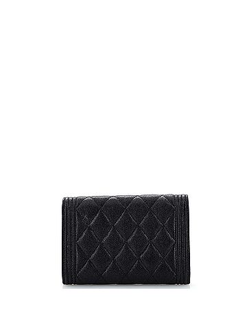 Chanel Boy Flap Wallet Quilted Caviar Long (view 2)