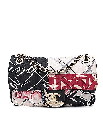 Chanel Mini Rectangular Printed Nylon and Jersey Patchwork Single Flap (view 1)