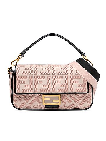 Fendi Zucca Embroidered Canvas Baguette Satchel (view 1)