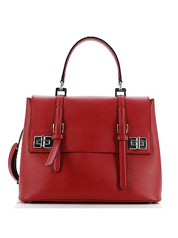 Prada Dual Flap Double Turn Lock Satchel City Calfskin Medium (view 1)