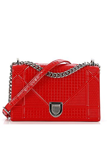 Christian Dior Diorama Flap Bag Cannage Embossed Patent Medium (view 1)
