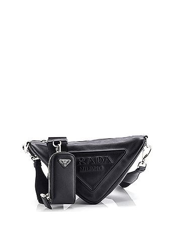 Prada Triangle Logo Zip Crossbody Bag Leather Small (view 1)