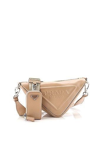 Prada Triangle Logo Zip Crossbody Bag Leather Small (view 1)