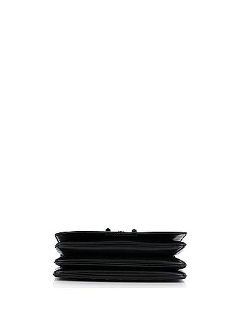 Prada Grommet Lock Flap Chain Shoulder Bag Leather Small (view 2)