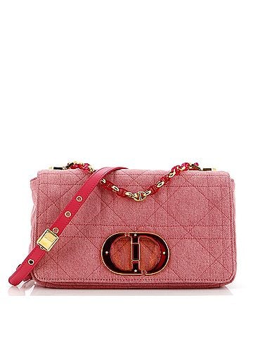 Christian Dior Caro Bag Macrocannage Quilt Denim Medium (view 1)