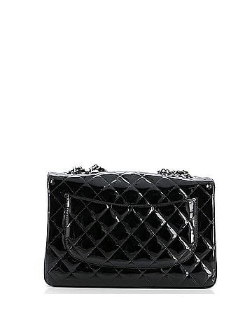 Chanel Vintage Classic Single Flap Bag Quilted Patent Jumbo (view 2)