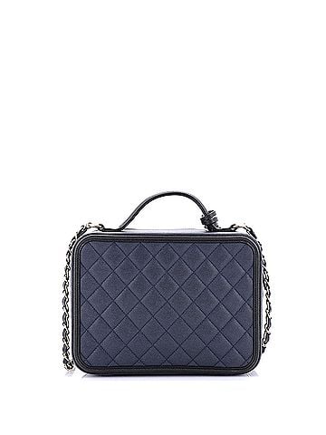 Chanel Filigree Vanity Case Quilted Caviar Large (view 2)