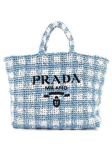 Prada Logo Tote Raffia Large (view 1)