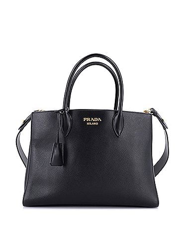 Prada Side Pleat Tote Saffiano Leather Large (view 1)