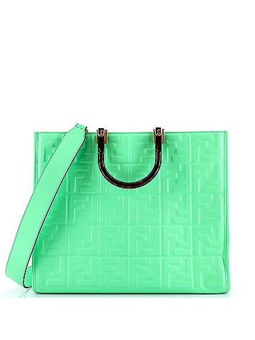 Fendi Sunshine Shopper Tote Zucca Embossed Leather Medium (view 1)