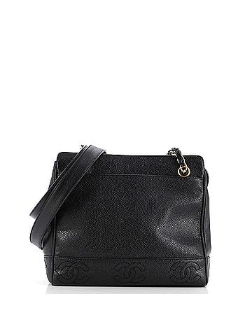 Chanel Vintage Stitched CC Shoulder Bag Caviar Small (view 1)