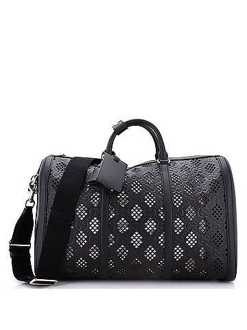 Gucci Convertible Duffle Bag GG Debossed Laser Cut Leather Large (view 1)