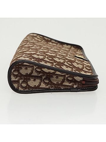 Dior Oblique Brown Canvas Clutch Bag (view 2)