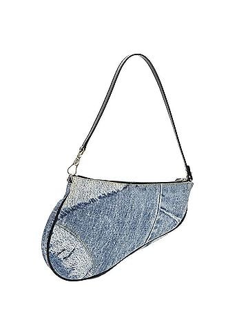 Dior Saddle Blue Canvas Clutch Bag (view 1)