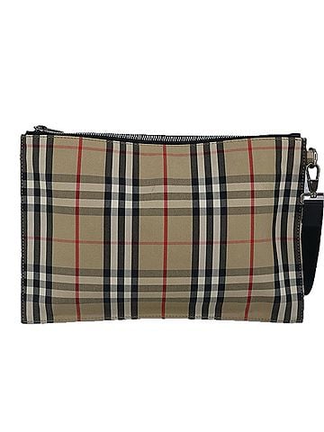 Burberry Nova Check Beige Canvas Clutch Bag (view 1)