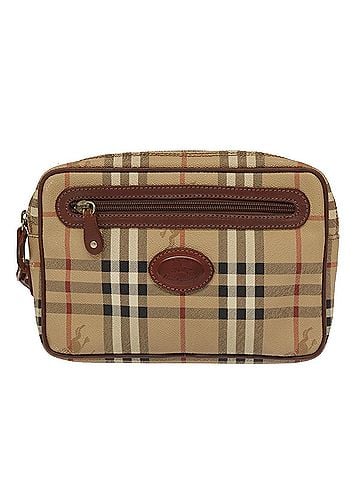Burberry Nova Check Beige Canvas Clutch Bag (view 1)