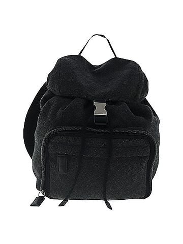 Prada Triangle Logo Green Wool Backpack Bag (view 1)