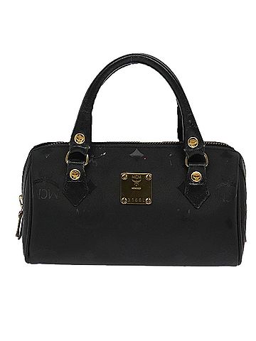 MCM Visetos Black Canvas Handbag (view 1)