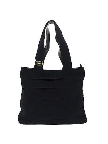 Salvatore Ferragamo Vara Navy Canvas Tote Bag (view 1)