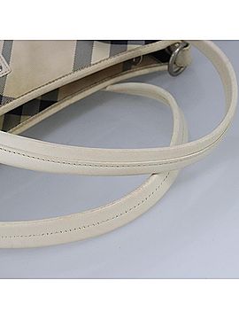 Burberry Nova Check White Canvas Tote Bag (view 2)