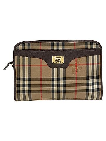 Burberry Nova Check Beige Canvas Clutch Bag (view 1)