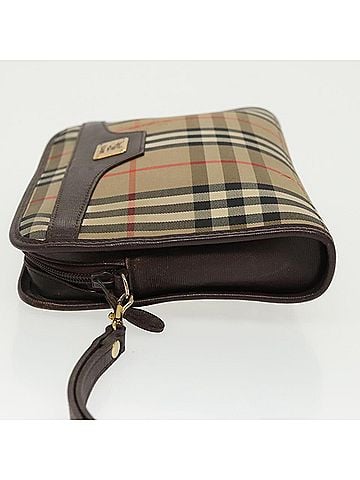 Burberry Nova Check Beige Canvas Clutch Bag (view 2)