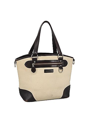 Burberry Beige Canvas Tote Bag (view 1)