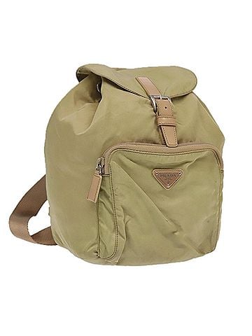 Prada Re-Nylon Khaki Synthetic Backpack Bag (view 1)