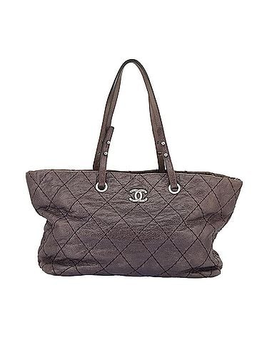 Chanel Shopping Purple Leather Tote Bag (view 1)