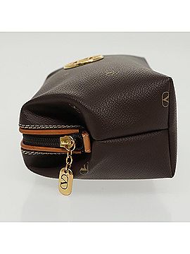 Valentino Garavani Brown Canvas Clutch Bag (view 2)