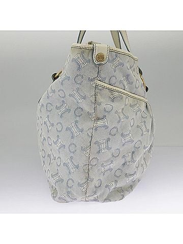 Céline C Bag Blue Canvas Tote Bag (view 2)