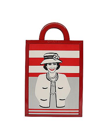Chanel Mademoiselle Red Leather Tote Bag (view 1)