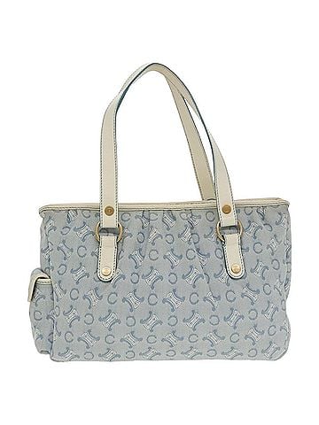 Céline Macadam Blue Canvas Tote Bag (view 1)