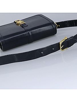 Céline Carriage Navy Leather Shoulder Bag (view 2)