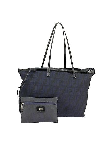 Fendi Navy Canvas Tote Bag (view 1)