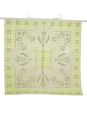 Burberry Green Silk Scarf (view 2)