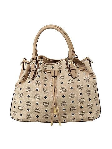 MCM Visetos Beige Canvas Tote Bag (view 1)