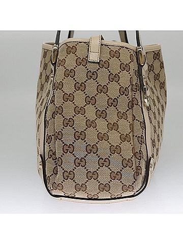 Gucci Abbey Beige Canvas Tote Bag (view 2)