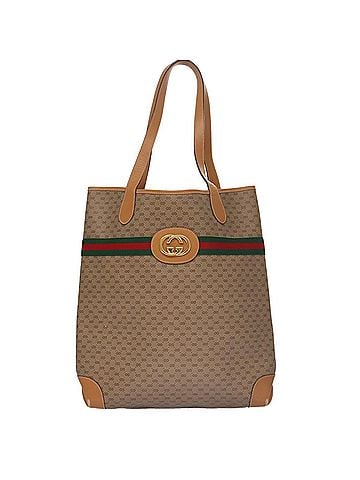 Gucci Sherry Beige Canvas Tote Bag (view 1)