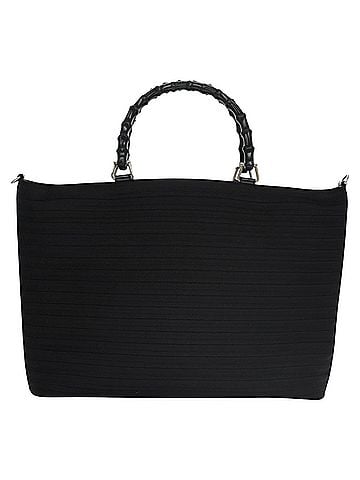 Gucci Bamboo Black Canvas Handbag (view 1)