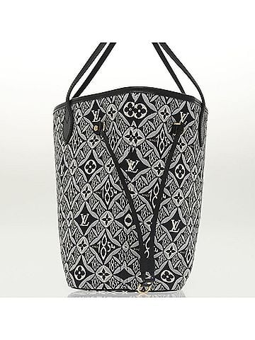 Louis Vuitton Neverfull Black Canvas Tote Bag (view 2)