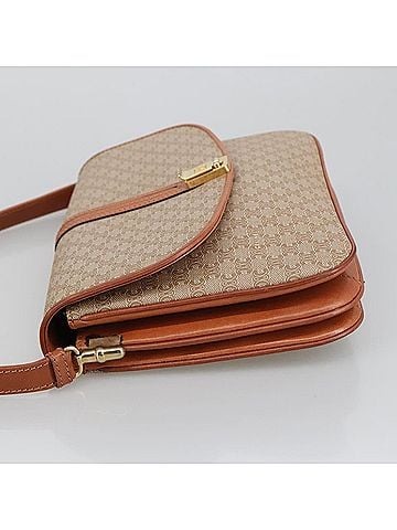 Céline Triomphe Vintage Beige Canvas Shoulder Bag (view 2)