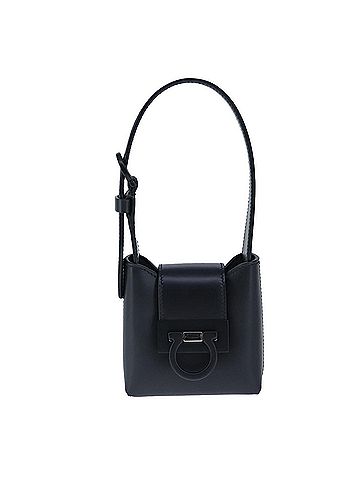 Salvatore Ferragamo Gancini Black Leather Handbag (view 1)