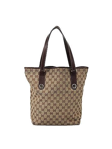 Gucci Brown Canvas Tote Bag (view 1)